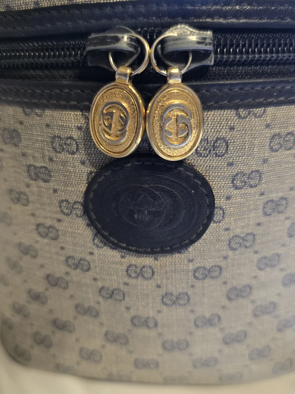 Vintage Gucci Monogram GG Supreme Canteen Binocular Vanity Crossbody Bag - Blue